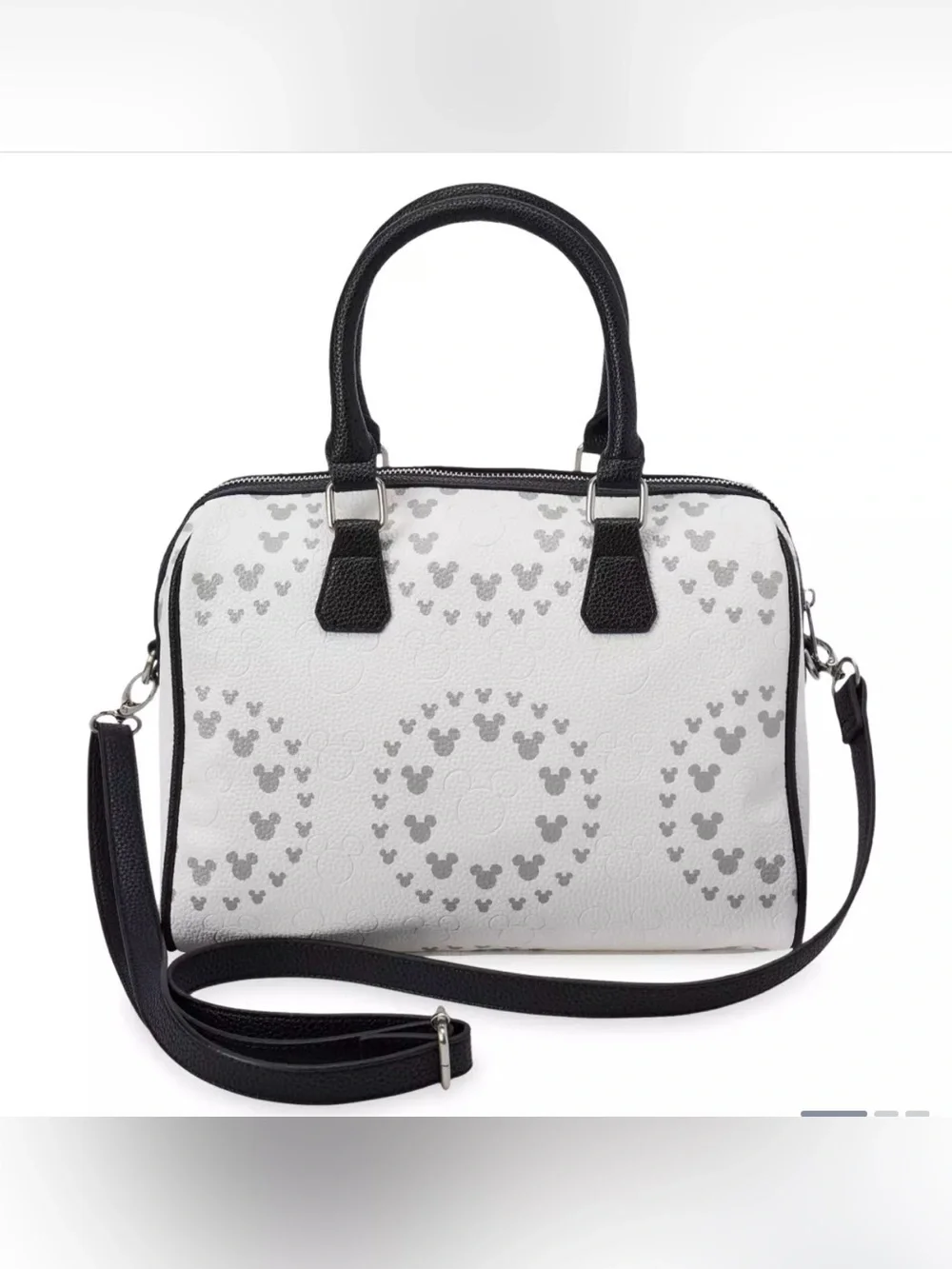 Disney Parks White and Black geometric Satchel Handbag